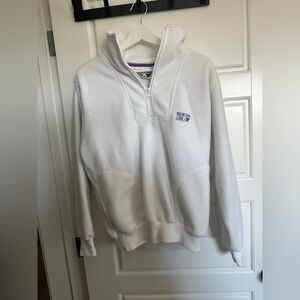 Women's White Half-Zip fleece Sweater